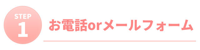 STEP1：お電話orメールフォーム
