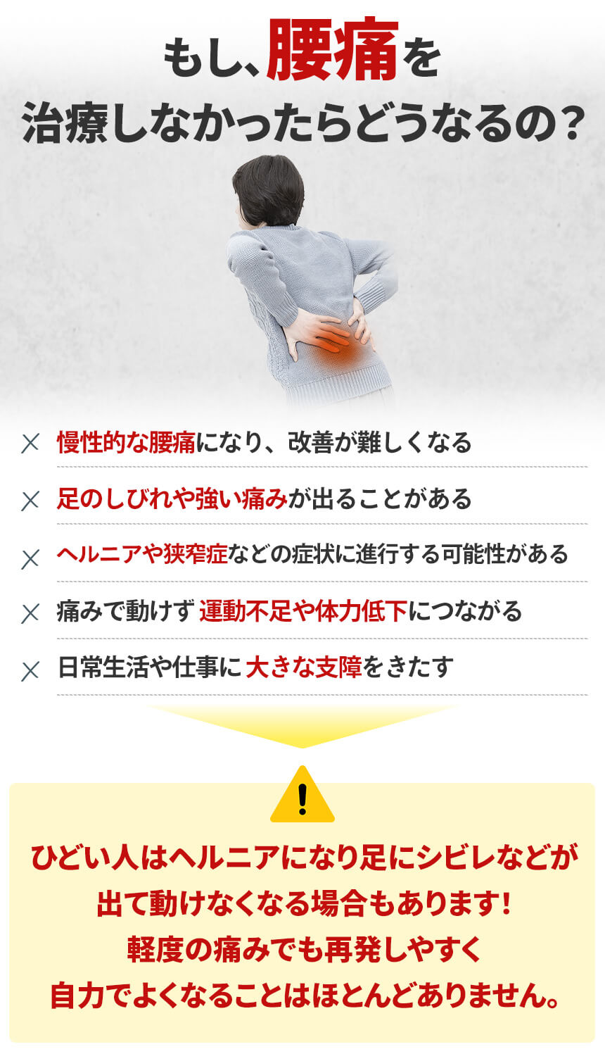 もし腰痛を治療しなかったらどうなるの？